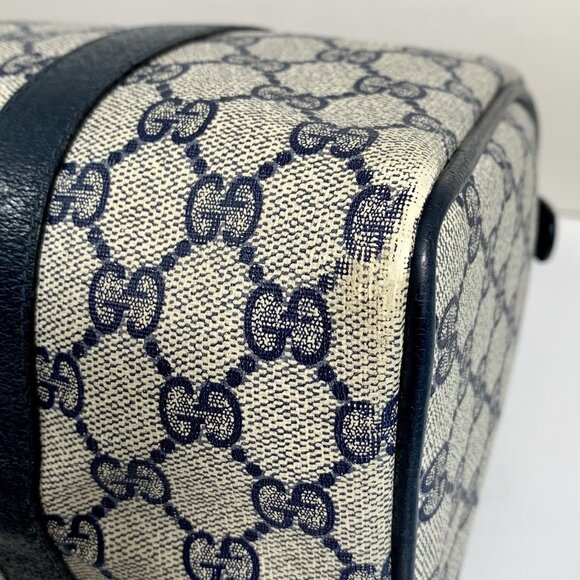 VTG GUCCI Speedy Boston Shoulder Handbag GG Navy Accessory Collection - Picture 15 of 16